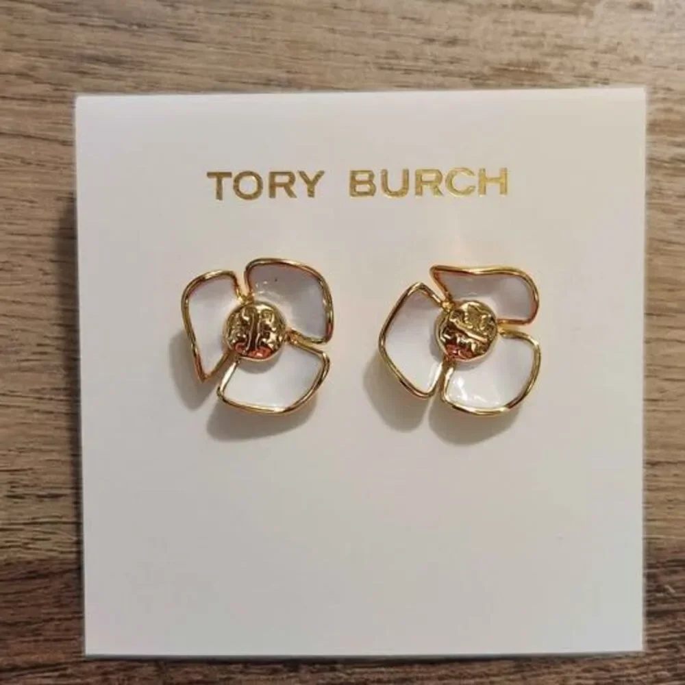 Tory Burch Goldtone Flower Earrings NEW